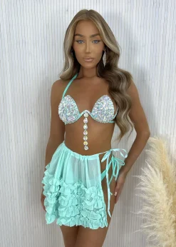 Bahama Jewelled Bikini - Aqua|DressMeZee Online