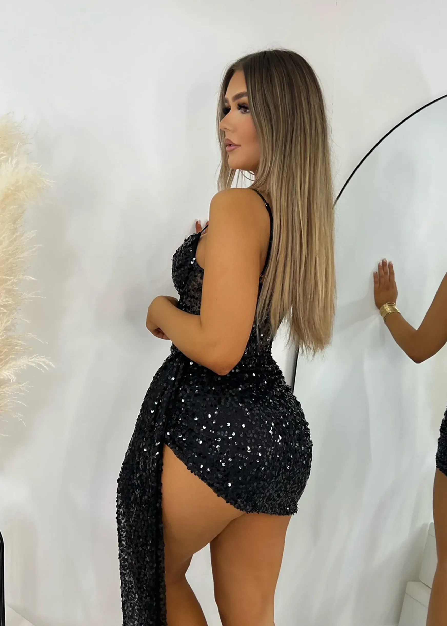 Feels Like Destiny Sparkle Dress - Black|DressMeZee Hot