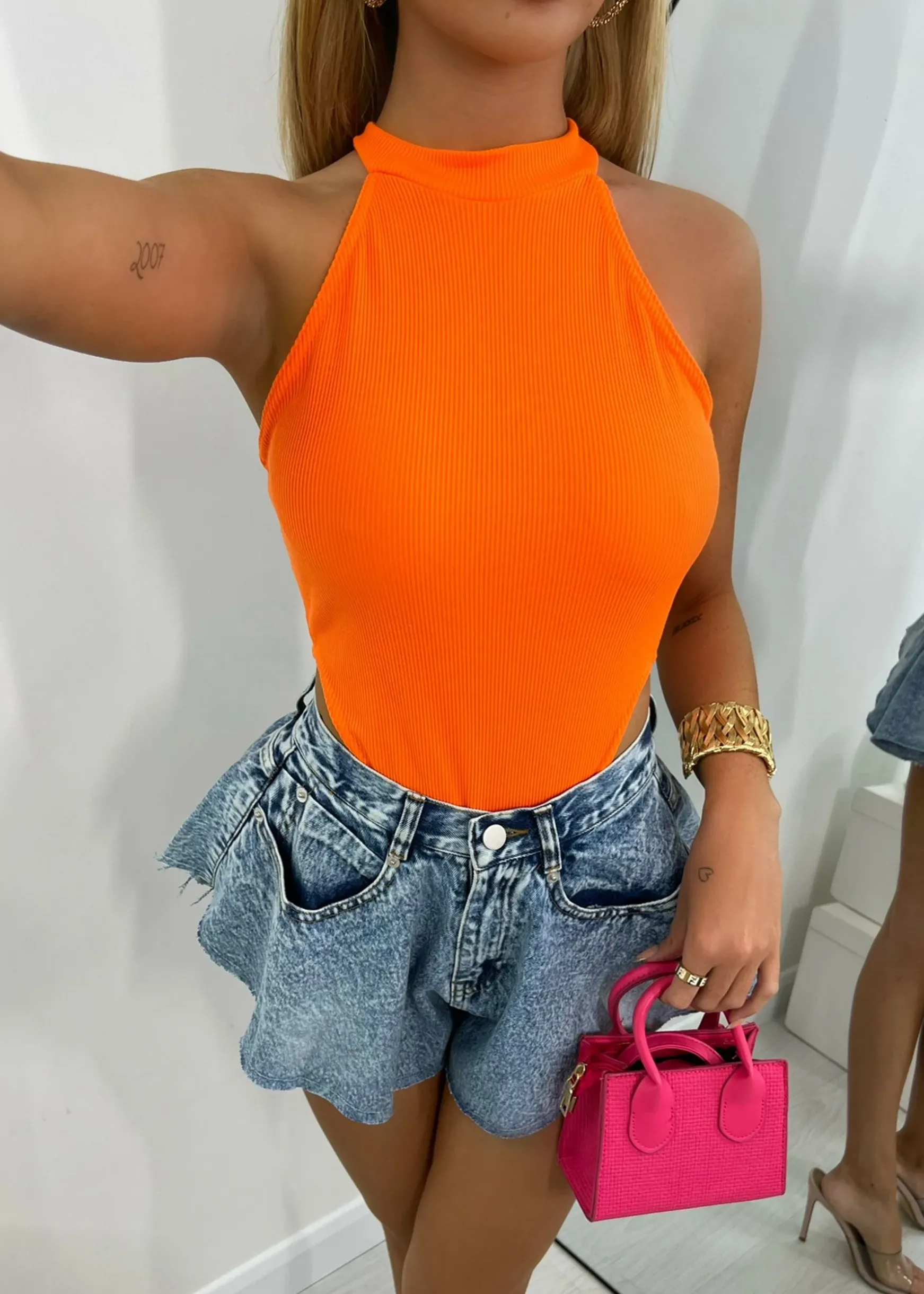 Flash Back Bodysuit - Orange|DressMeZee Discount