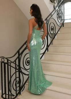 Hatti Sequin Gown - Green|DressMeZee Hot