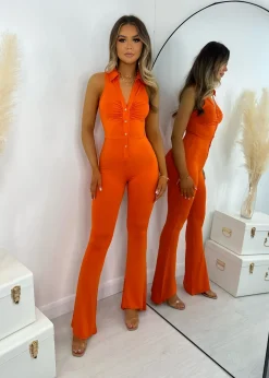 Here We Go Again Jumpsuit - Orange|DressMeZee Hot