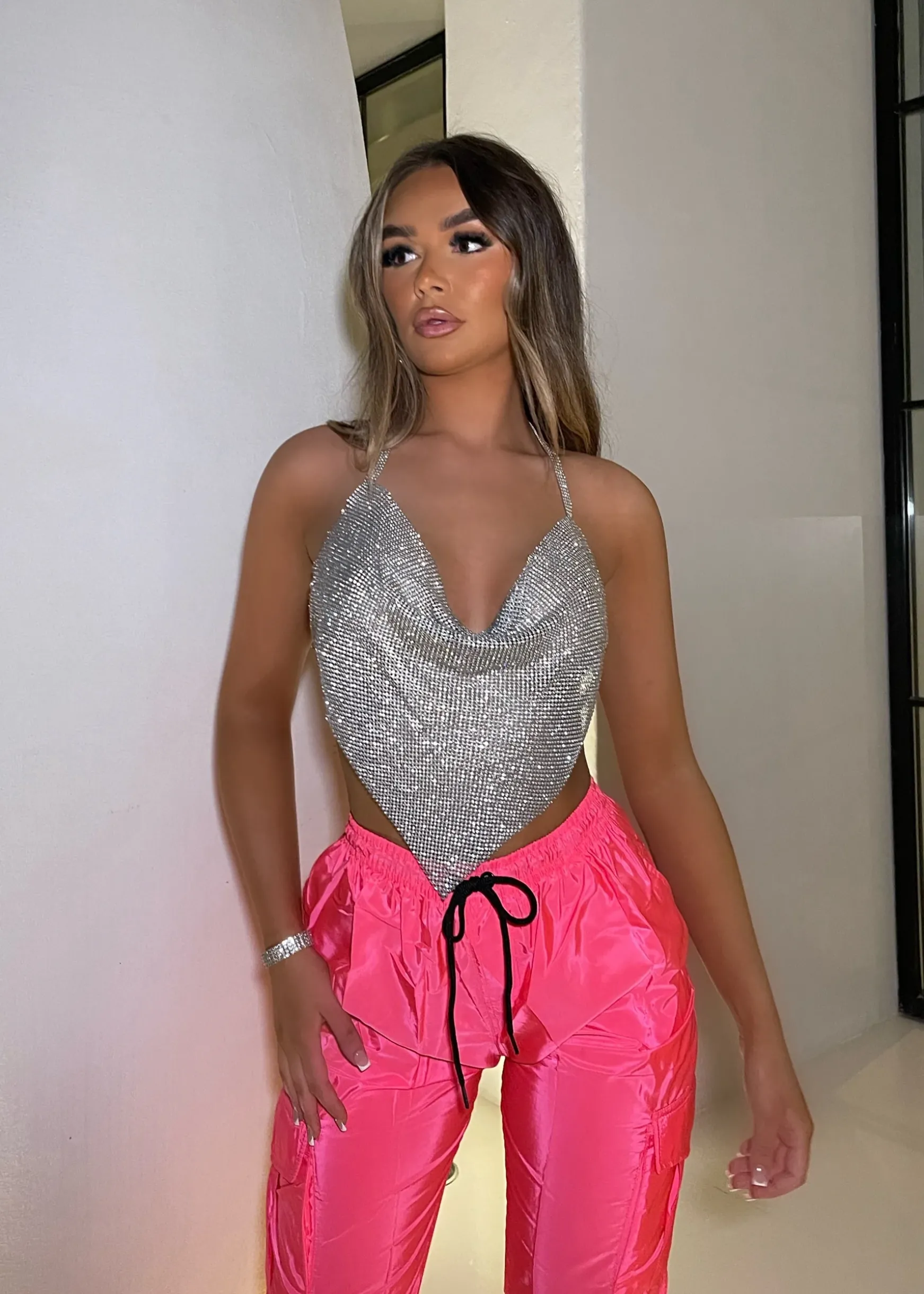 Highlight Of My Summer Cargo Trousers - Pink|DressMeZee New