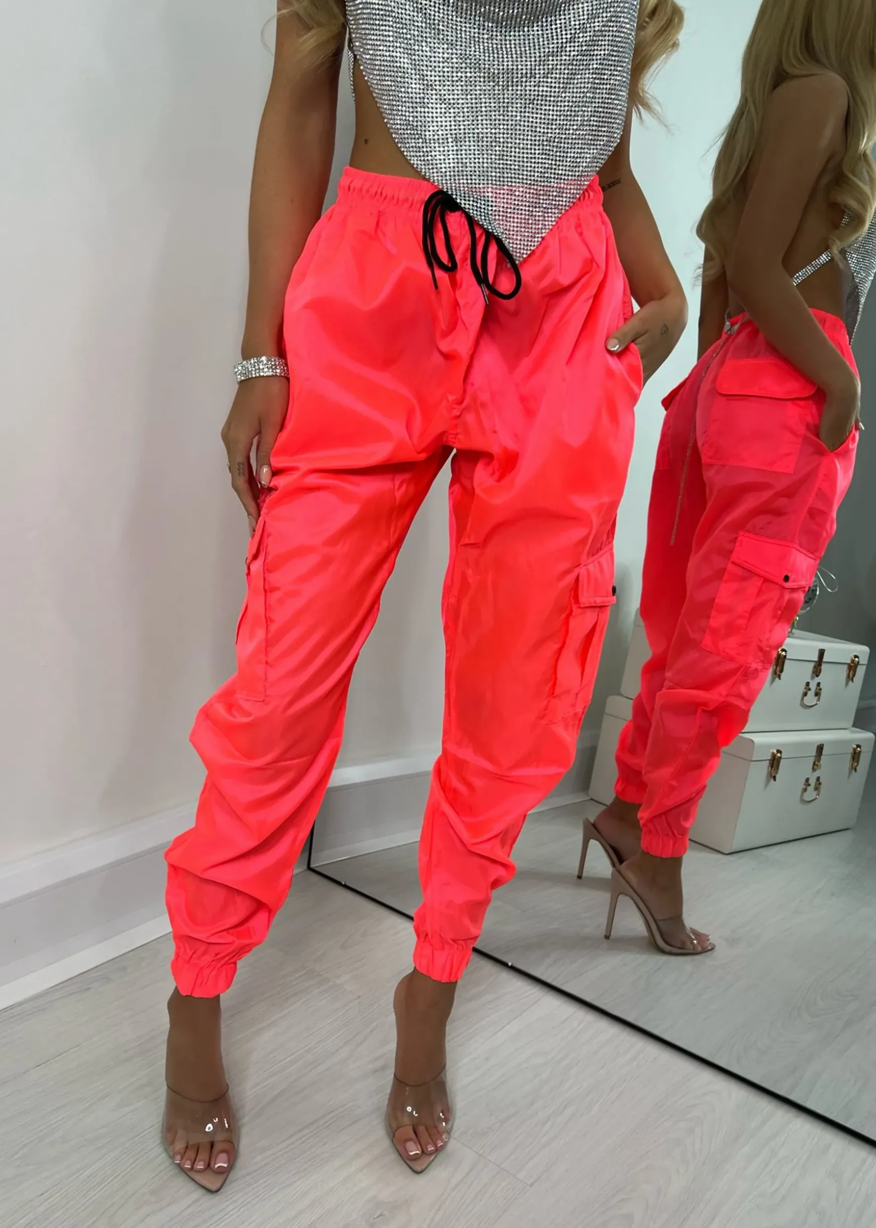 Highlight Of My Summer Cargo Trousers - Pink|DressMeZee New