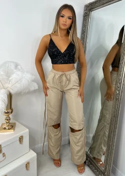 Iona Cargo Trousers - Sand|DressMeZee Online