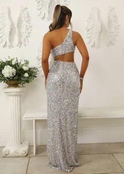 Luna Cut Out Sequin Gown - Multi|DressMeZee Online