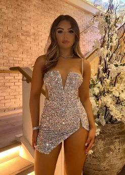 Mermaid Dream Iridescent Sequin - Silver|DressMeZee Sale