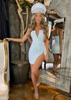 Mermaid Dream Iridescent Sequin - White|DressMeZee New