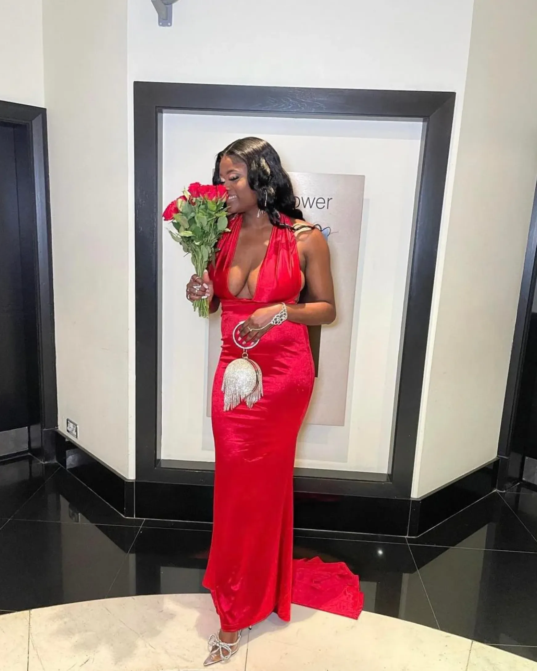 Red Carpet Ready Satin Gown - Red|DressMeZee Best