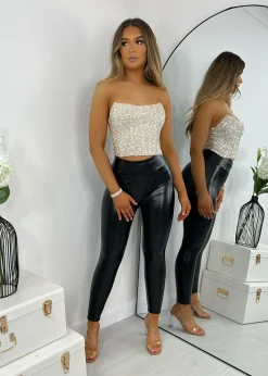 Rue Sequin Corset Top - Gold|DressMeZee Outlet
