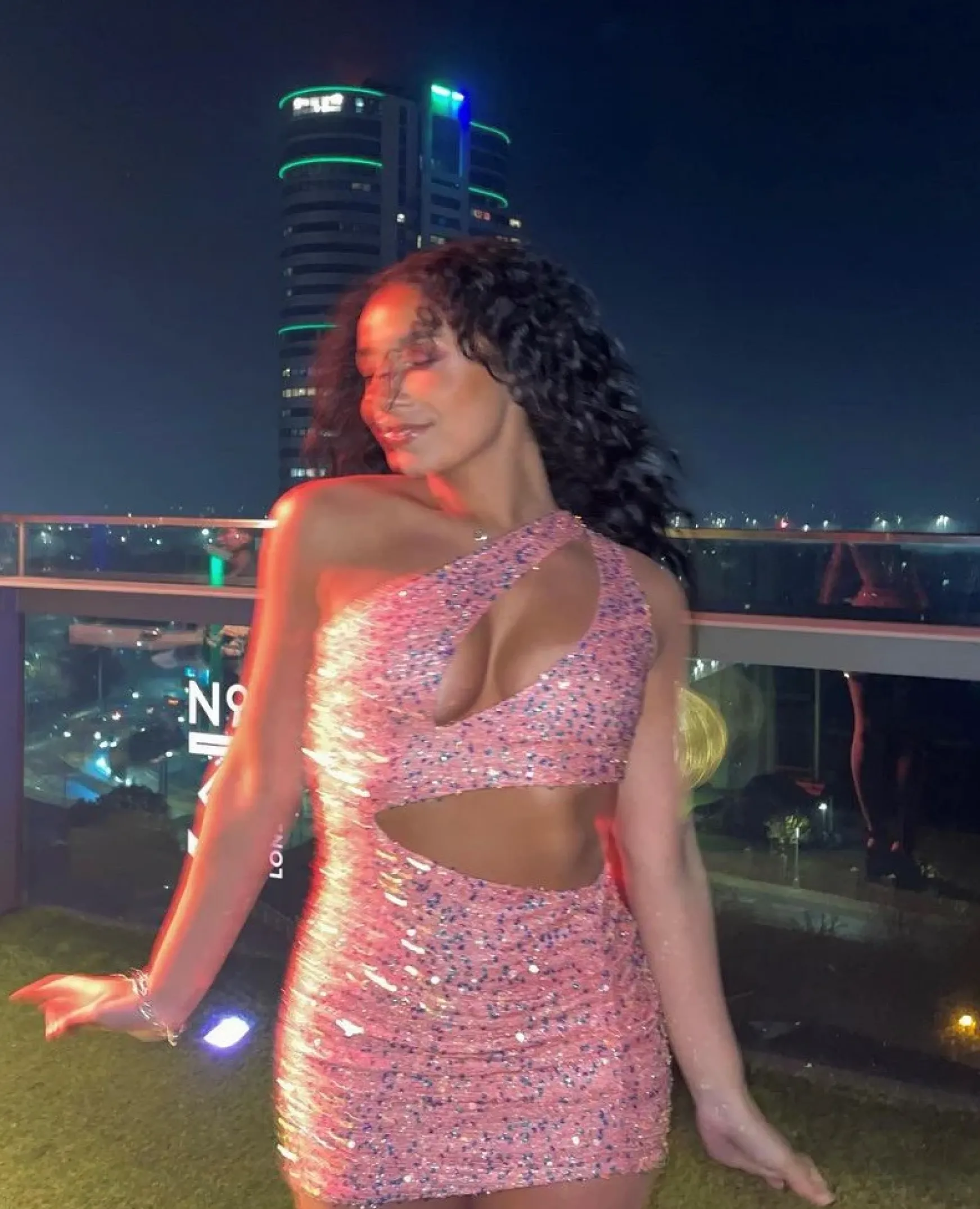 Shooting Star Cut Out Sequin Dress - Pink|DressMeZee Sale