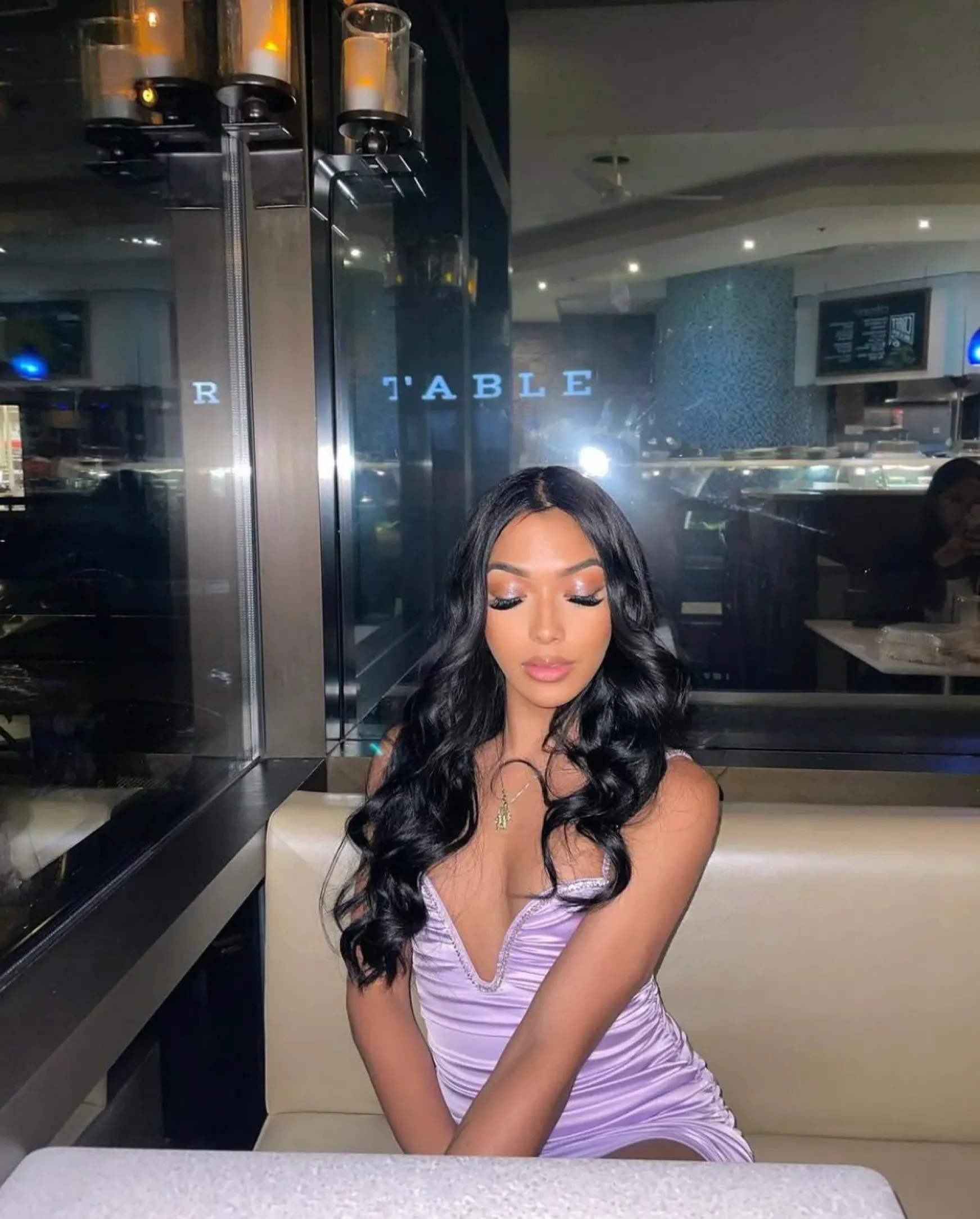 Steal The Show Diamante Ruched Mini Dress - Lilac|DressMeZee Fashion