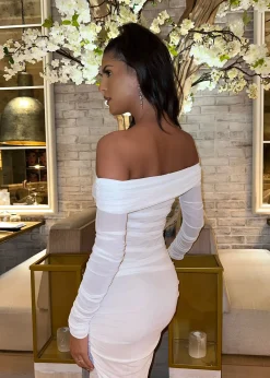 Tammy Midi Dress - White|DressMeZee Outlet
