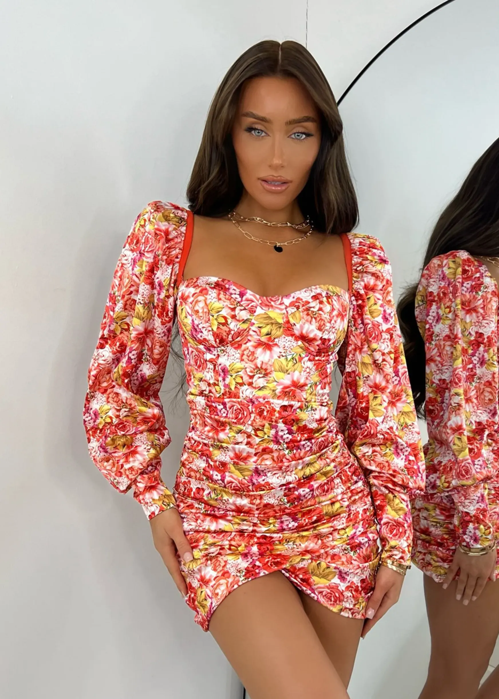 Where Love Grows Bardot Puff Sleeve Floral Dress|DressMeZee Online
